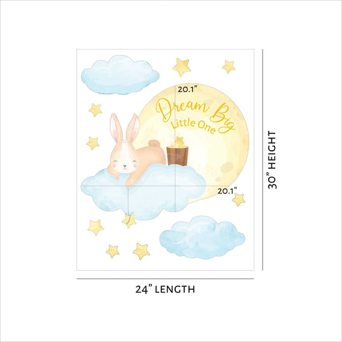 Bunny on a Moon Wall Decal Sticker